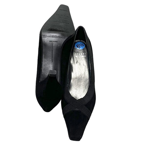 STUART WEITZMAN‎ 403553 Suede Elastic Criss-Cross Pumps - Picture 9 of 11
